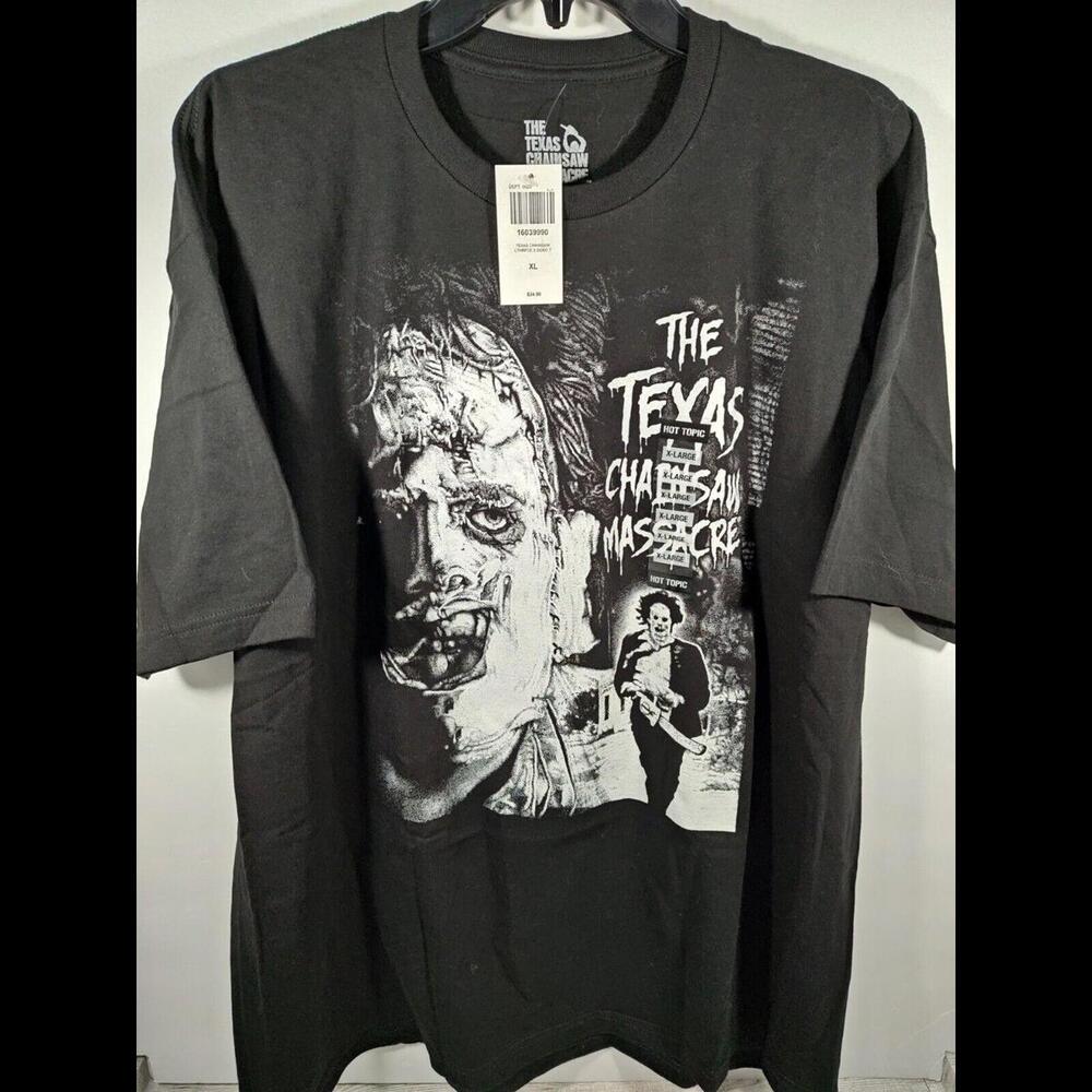 Texas Chainsaw Massacre Black Mens T-Shirt Hot Topic Leatherface 2 Sided NWT XL